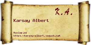 Karsay Albert névjegykártya