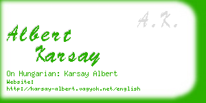 albert karsay business card